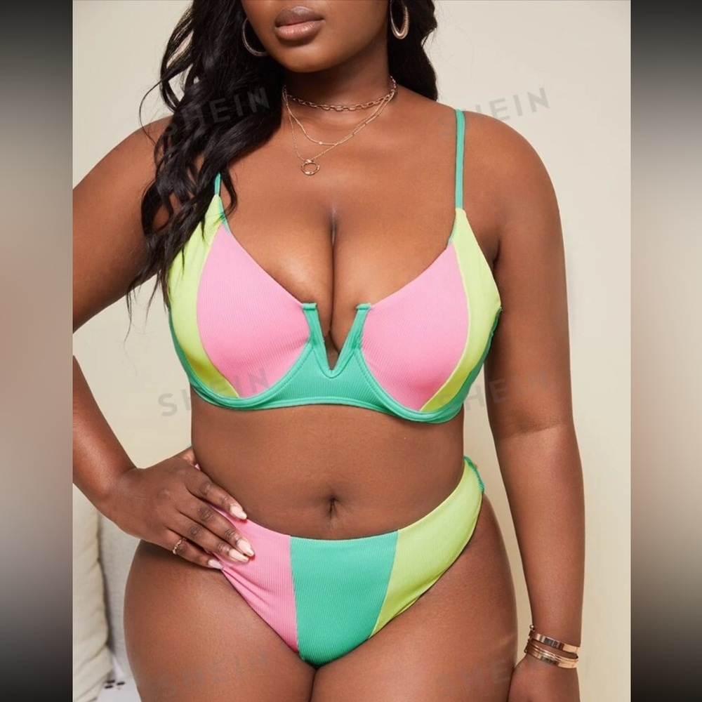 SHEIN color block bikini